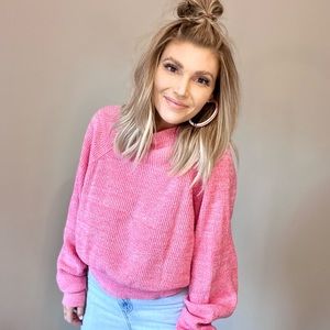 Oversized Free People pink sweater